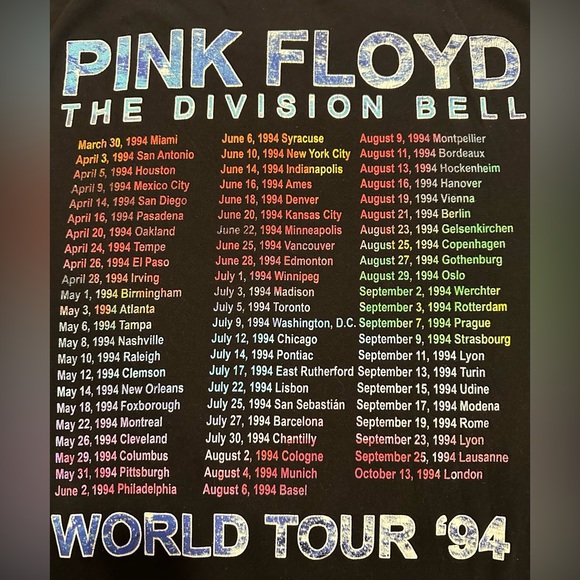 Pink Floyd T shirt from his tour in 1994. - Picture 5 of 5
